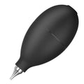 Blue and black rubber handheld dust removal air blower ball for cleaning cameras and phones.