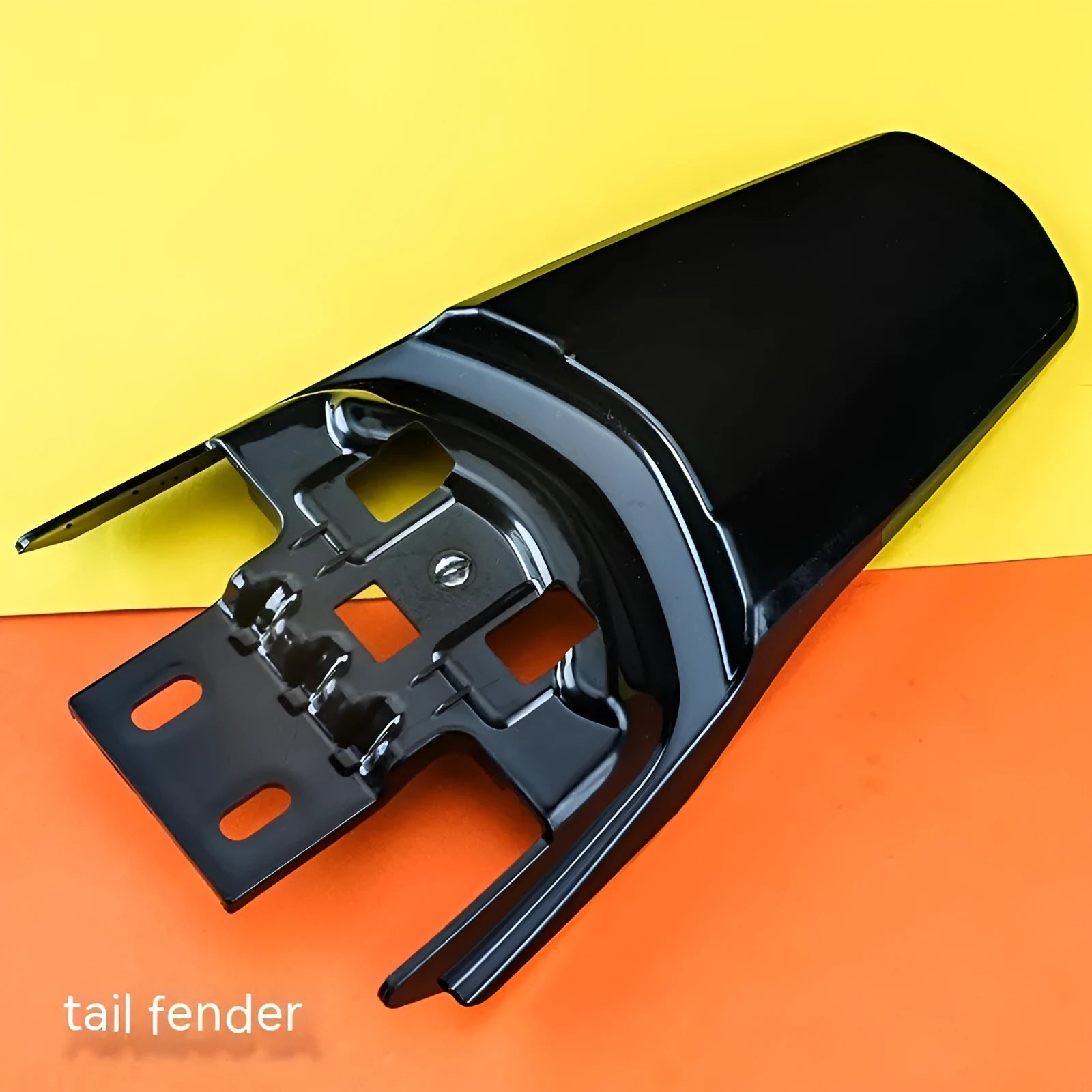Carbon fibre lengthened rear mudguard and inner fender plate for an electric off-road bicycle.