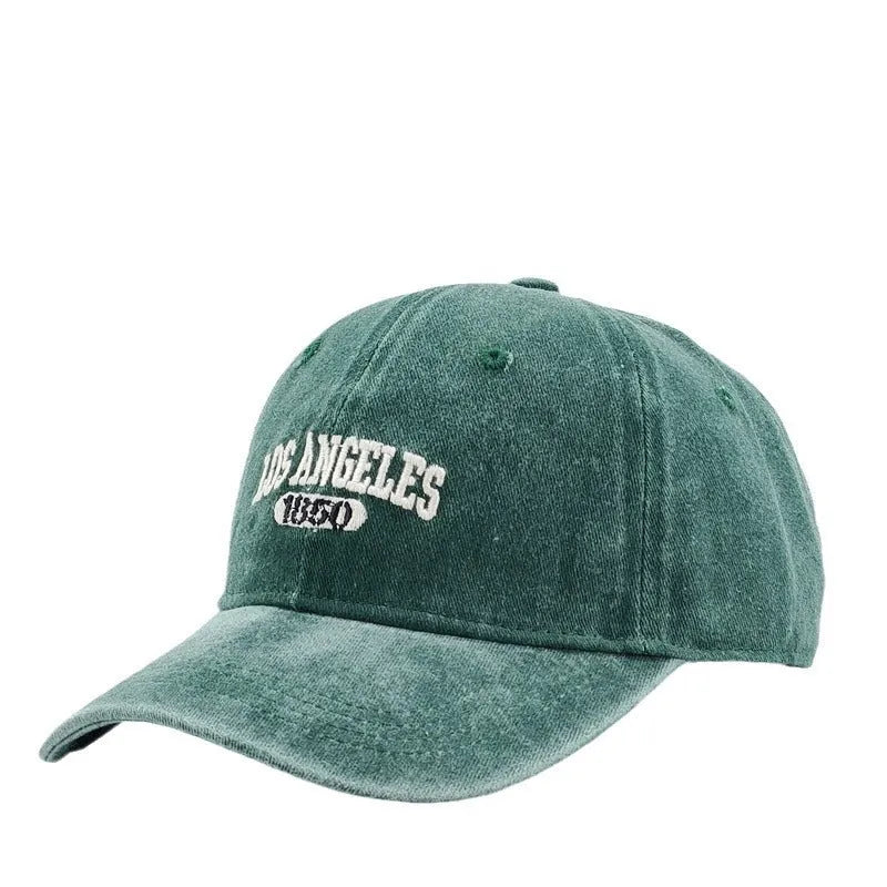 Acrylic personalised distressed letters embroidered peaked cap with conical retro crown