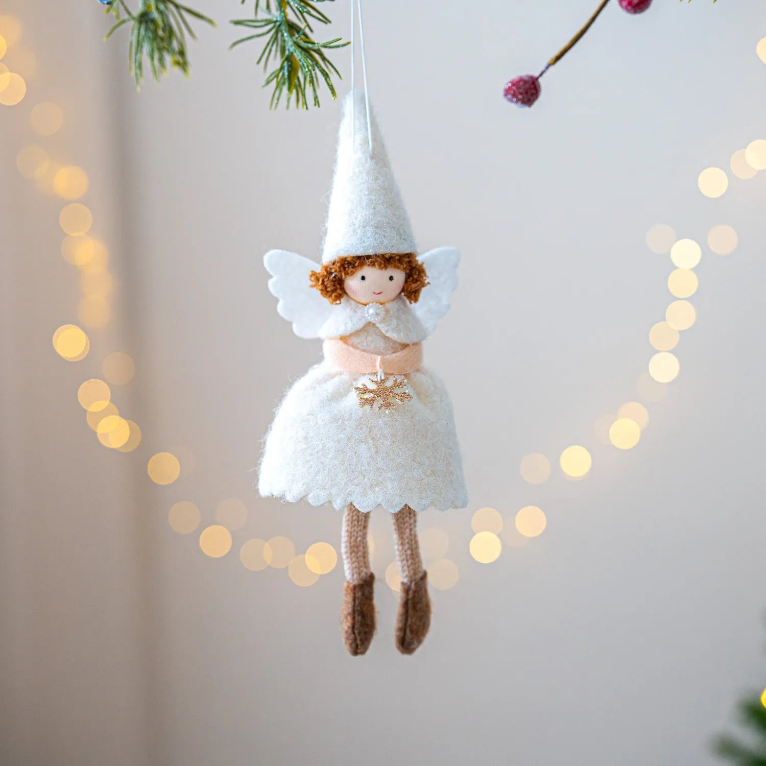 Christmas girl angel skirt felt pendant decorative hanging ornament