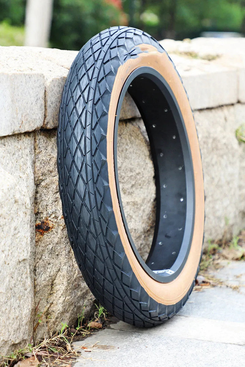 Brown 20x4.0 inch rubber tyre for snowmobile and electric beach car.