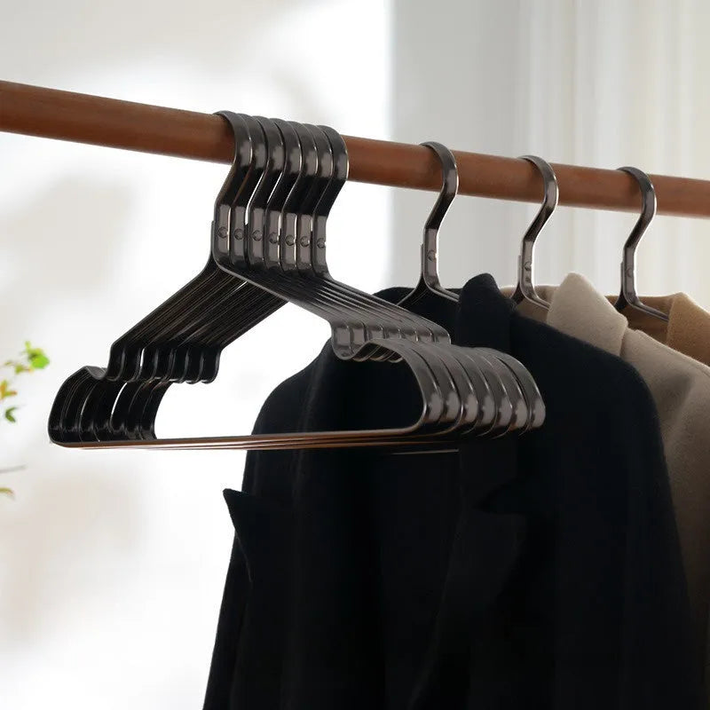 Elegant black clothes hanger with non-slip surface and anti-rust construction for trousers and ties