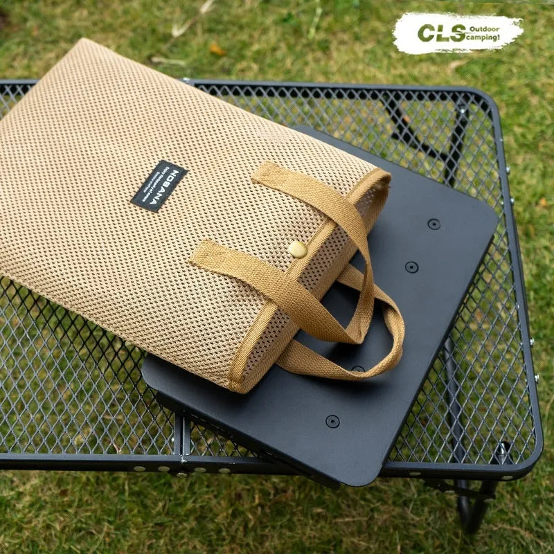 CLS Outdoor aluminium dual-use folding table and camping stool with PU cushion in Army Green.