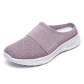 Women's breathable mesh casual flats with hollow out design and flat heel in black, grey, pink, purple colours
