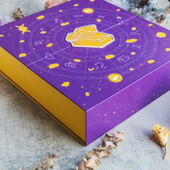 Large rectangular paper Halloween countdown gift box with festive design.