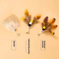 Three steel wire flying insect replacement heads for cat toys in varied colours