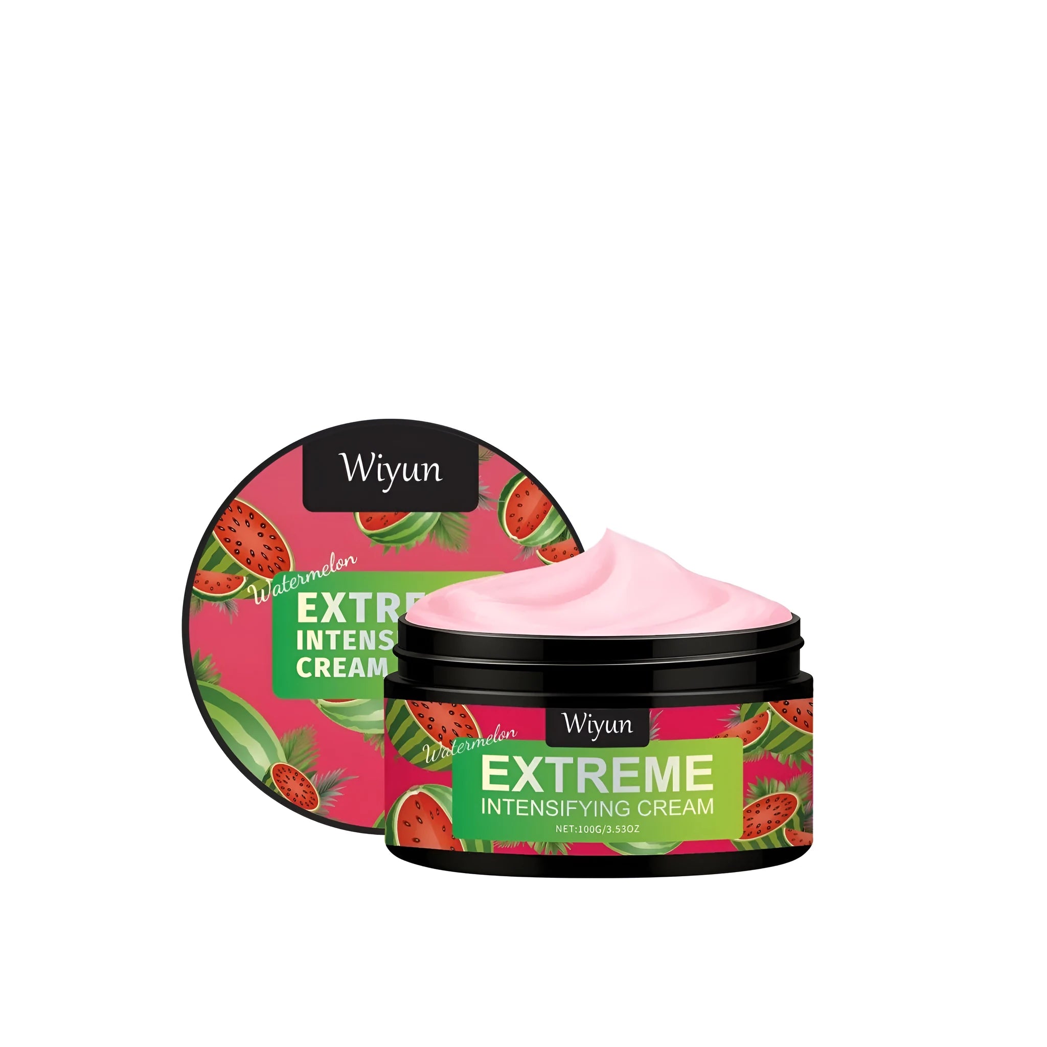 100g jar of clear watermelon gel face moisturiser with caramel tint