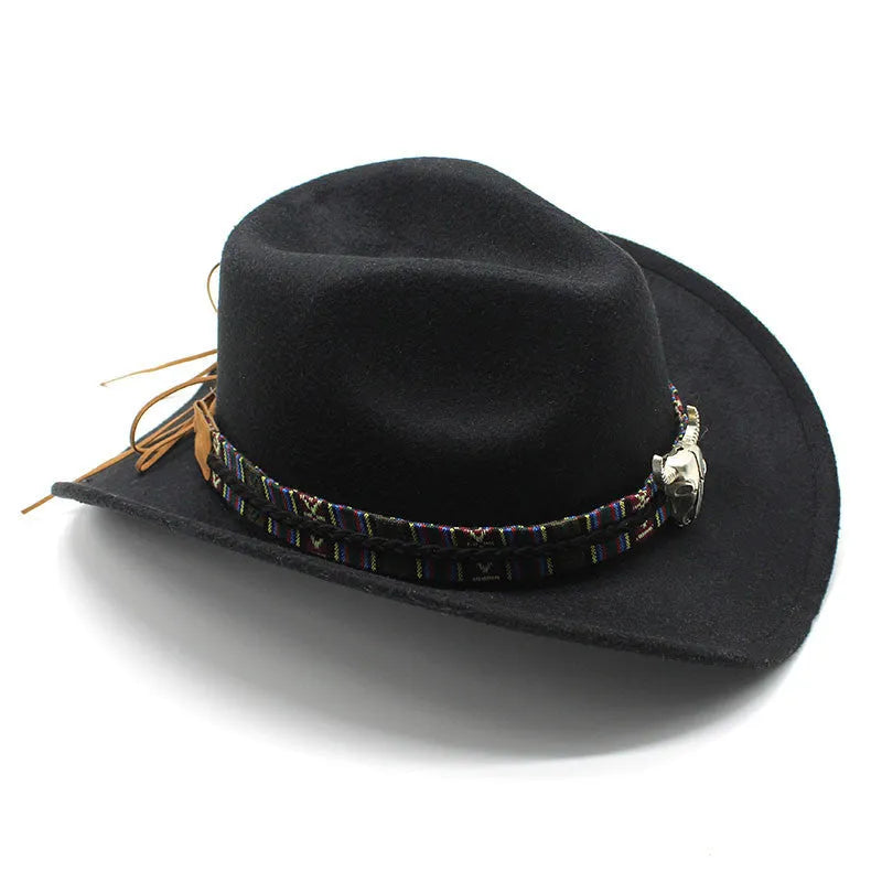 Western cowboy hat with bell crown in polyester fabric available in multiple colours for sun protection