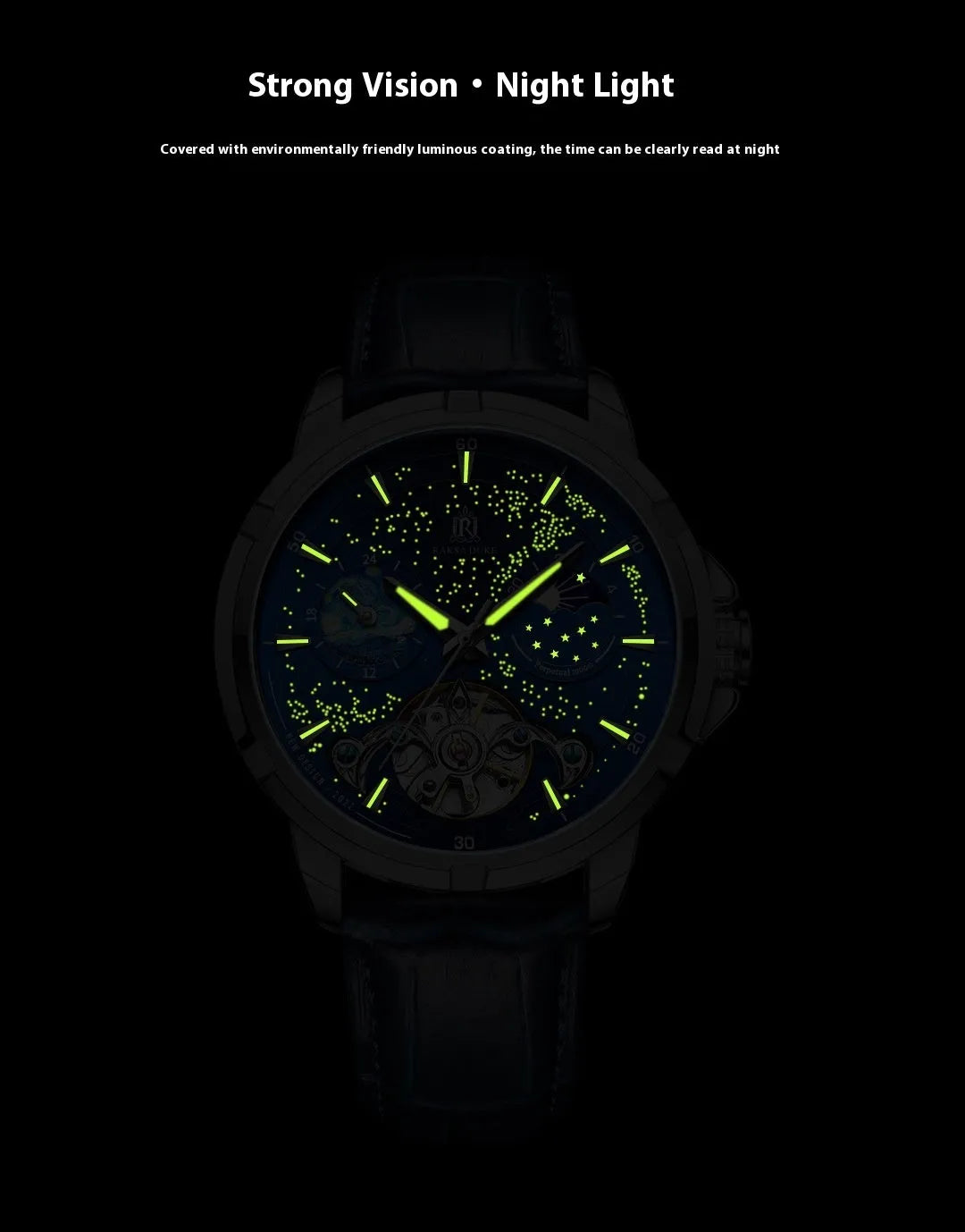 Men's blue automatic mechanical watch with stainless steel bracelet on wrist, showing T885B dial.