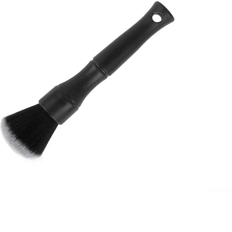 Black car detailing brush with pp handle and soft pig hair bristles in two size options