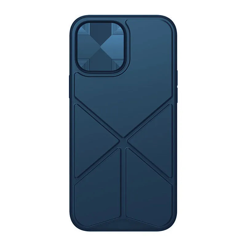 Black and blue TPU phone cases for iPhone 13 series on white background