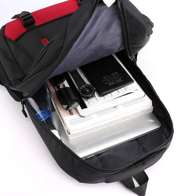 High school student backpack in nylon with air cushion straps and waterproof function