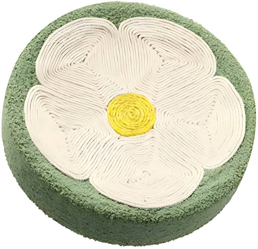 Green round sisal cat scratching bowl lounger bed with 39cm diameter