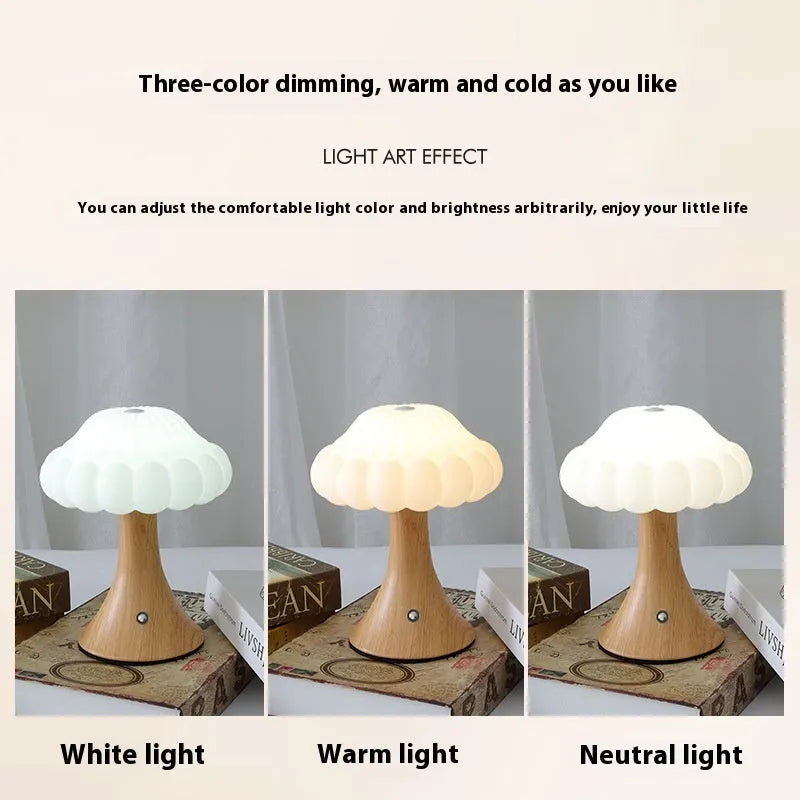 Creative mushroom-shaped touch night light in five colour options for bar and cafe decoration