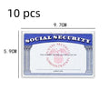 Clear plastic waterproof holder for a social security card, showing transparent front and size.