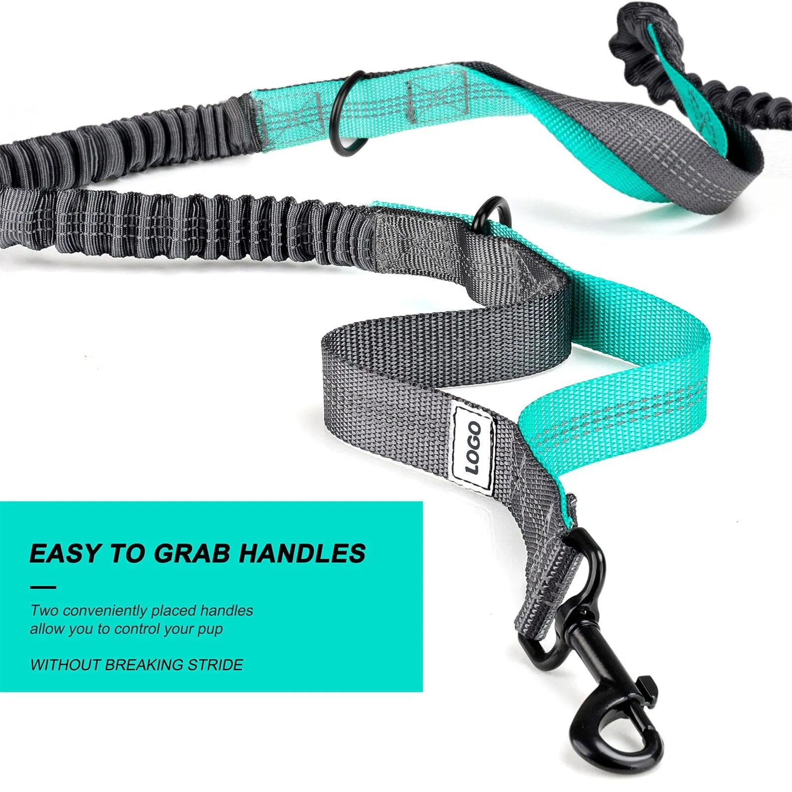 Black waterproof nylon dog walking waist bag set with matching leash and collar for outdoor training