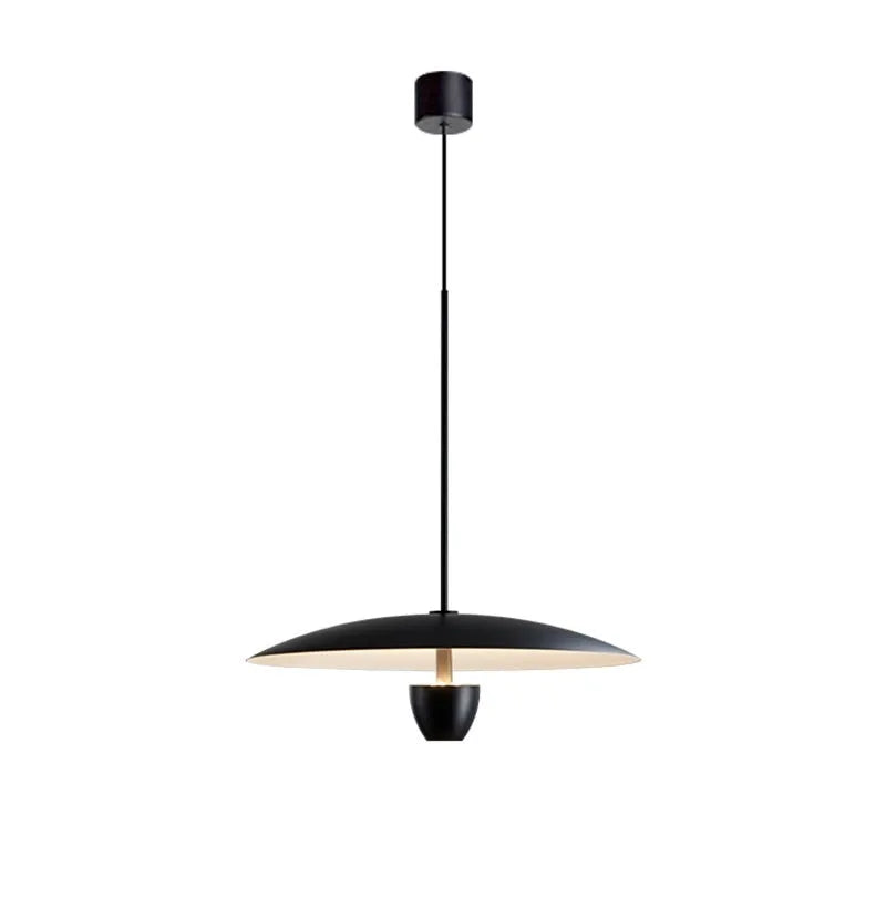 Black modern minimalist chandelier with 400mm size and warm light colour