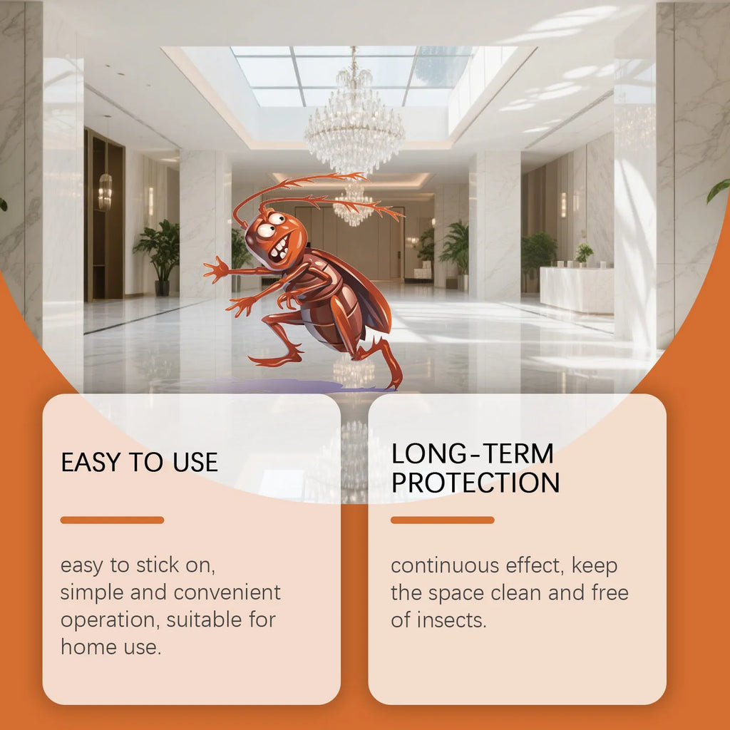 Indoor cockroach killer bait stickers pack of 8 with adhesive glue traps for kitchen pest control