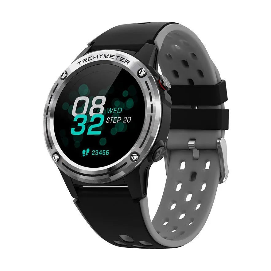GPS smart watch sports bracelet with 49mm square dial and silicone strap