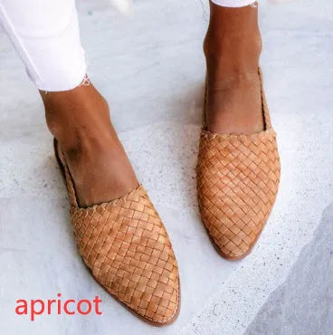 Pointed toe flat sandals with buckle closure in multiple colour options