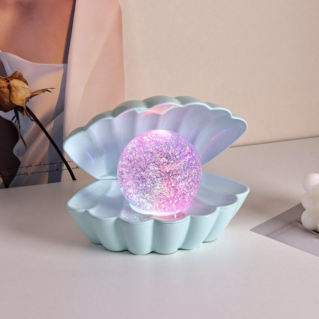 Shell-shaped neon ambience night lamp with decorative lighting effects