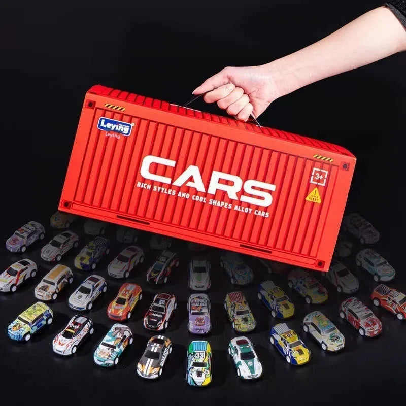 Children's alloy warrior toy car set with metal cars, 37x14.5x14.5cm, plastic construction, ages 7-14