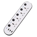 Multi-switch power strip with USB ports in international plug formats