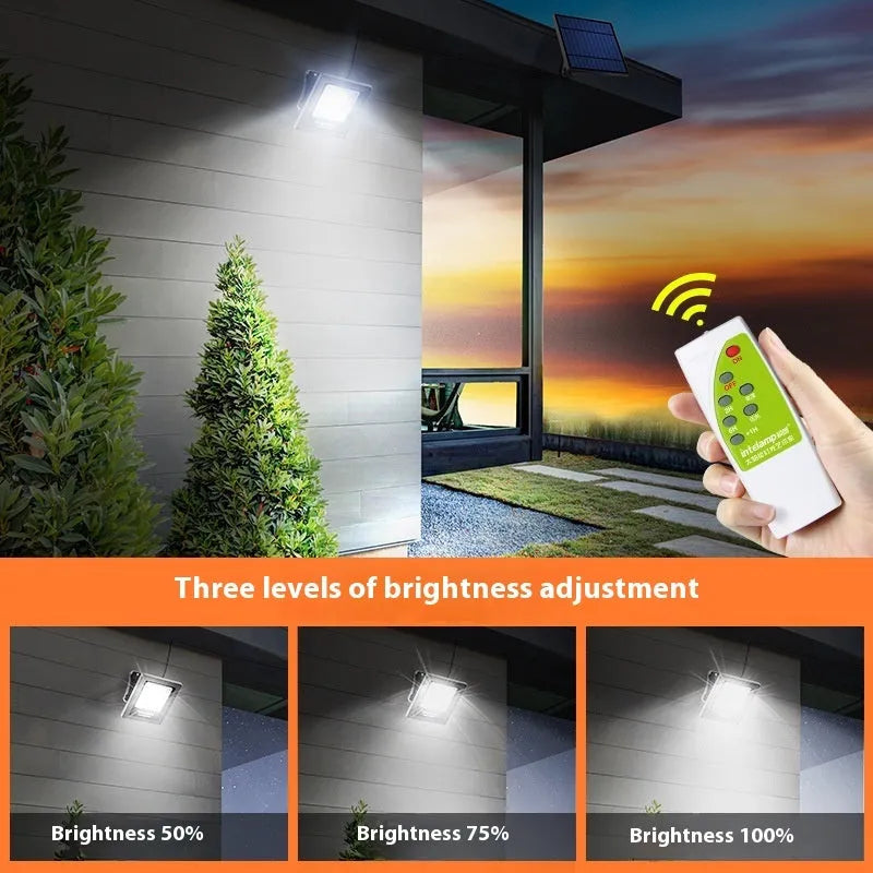 Outdoor solar-powered LED courtyard light with waterproof IP65 rating for garden and pathway illumination