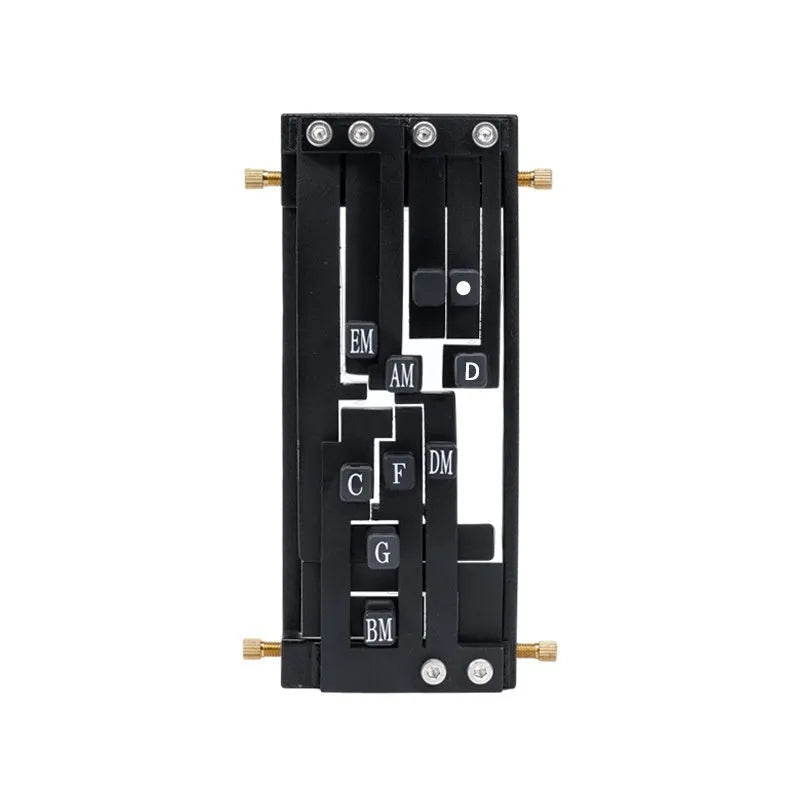 Black double chord maker device for folk guitar novice practice with automatic gear mechanism