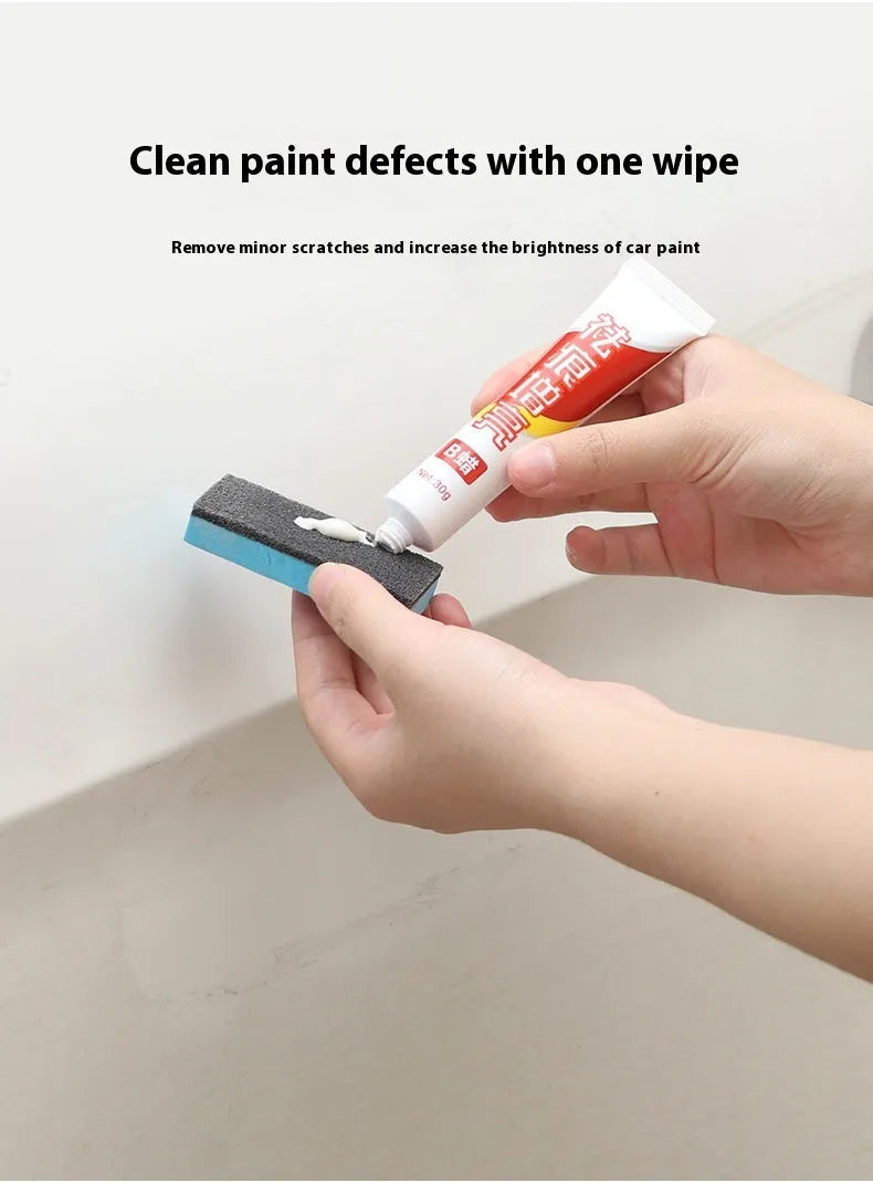 Car repair wax polishing kit with A and B wax containers and frosted sponge mop for scratch removal