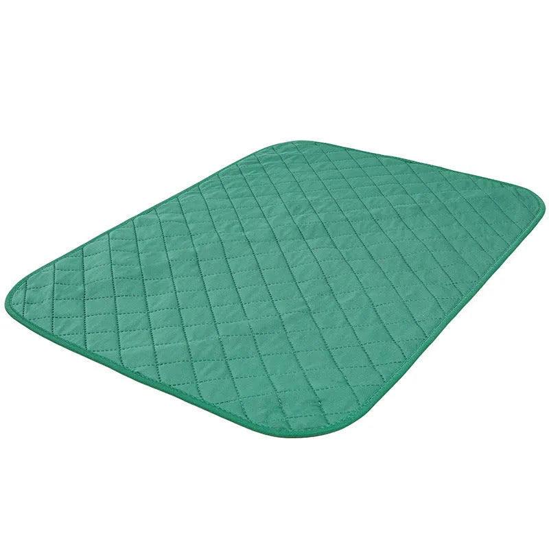Bamboo fibre pet training pad in green or beige, fixed-point dog mat in sizes S M L