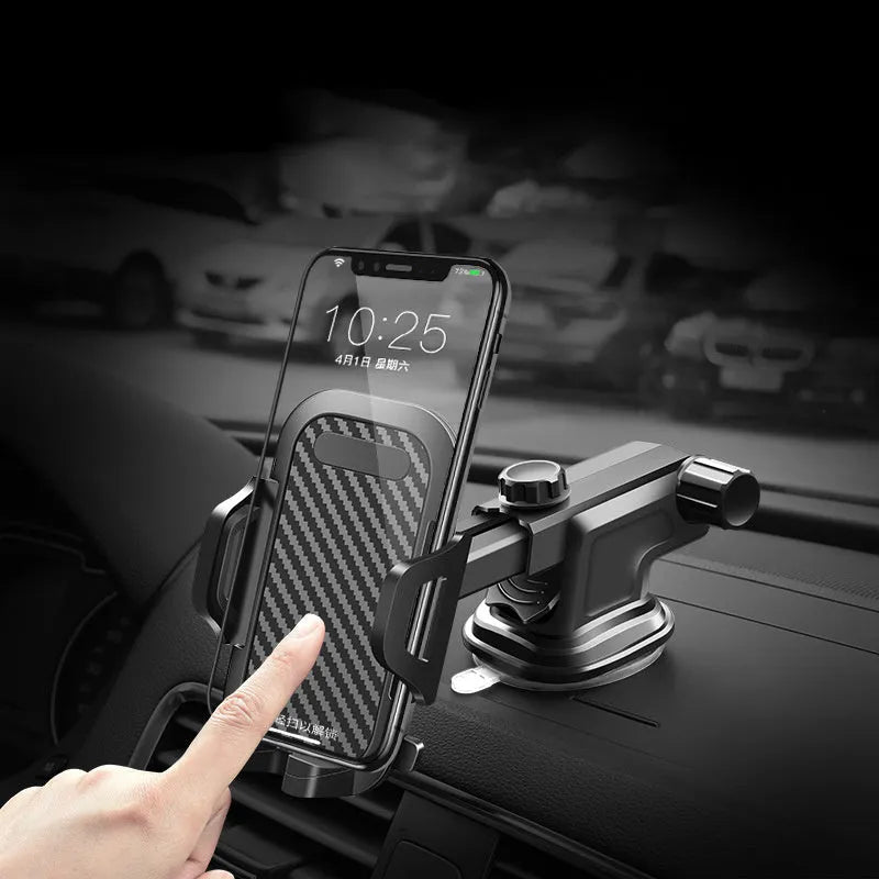 Black ABS EVA car phone holder for smartphones 4 to 7 inches