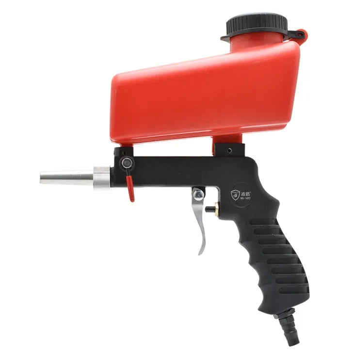 Portable pneumatic sandblasting gun with 21 litre tank for industrial surface preparation work