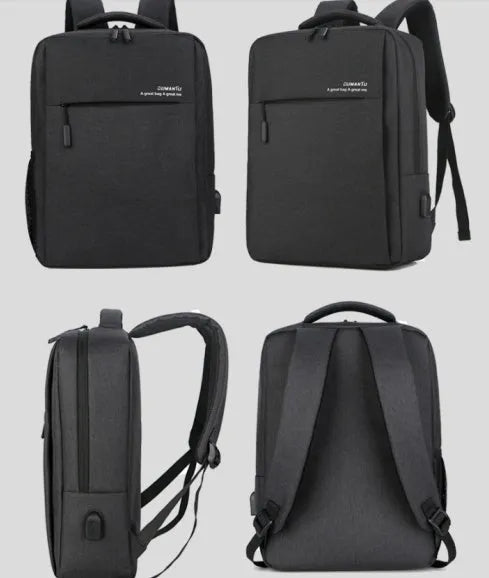 Waterproof shockproof Oxford cloth laptop backpack in multiple colours, shown with a laptop.