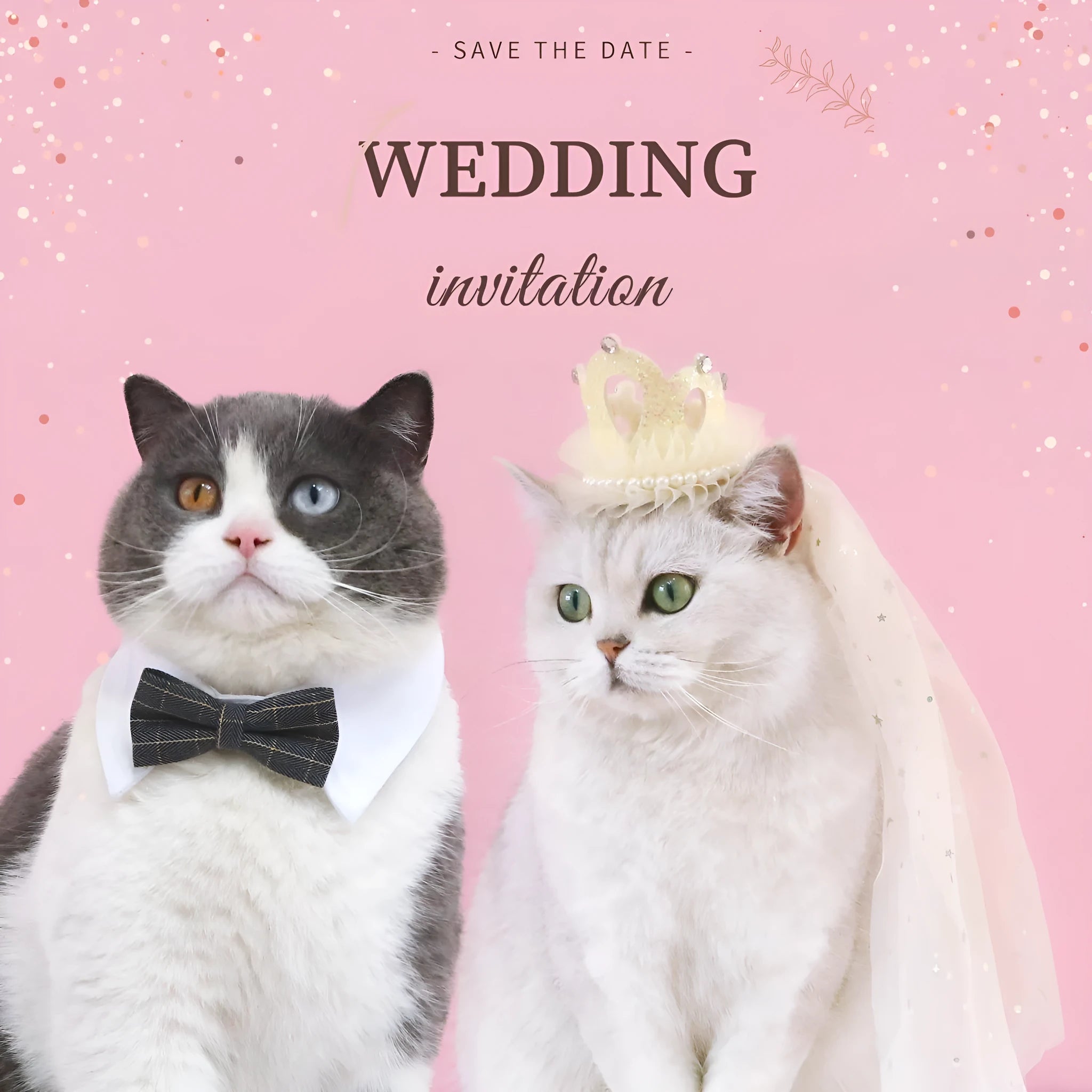 Pet wedding princess crown headdress with adjustable tie in cotton-polyester blend