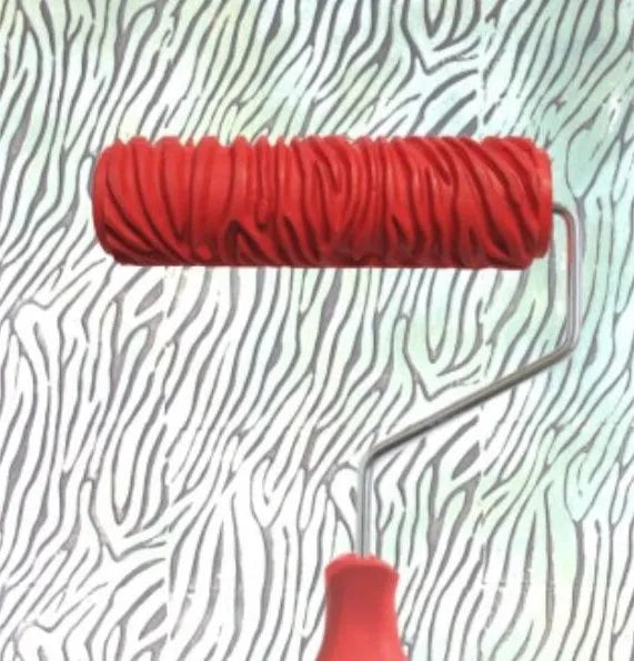 7 inch red texture paint embossing roller for creating wall patterns