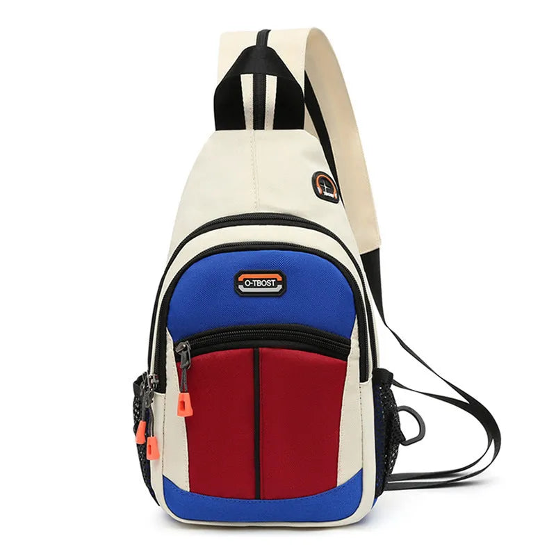 Women's multifunctional sports backpack shoulder bag in Oxford cloth with USB design, medium vertical square shape, 11-inch compartment.