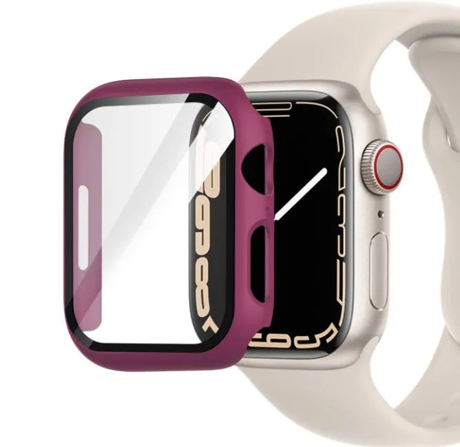 PC tempered film protective case for Apple Watch in various colours and sizes