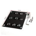 American license plate frame with integrated trailer hook for car modification, shown with screws and nuts.
