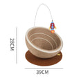 Large integrated cat scratching basin and nest with sisal rope scratching surface and flannel lining in starlight colour