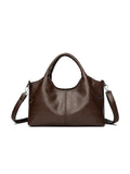 Soft genuine leather women's cross-body bag with large capacity in various colours