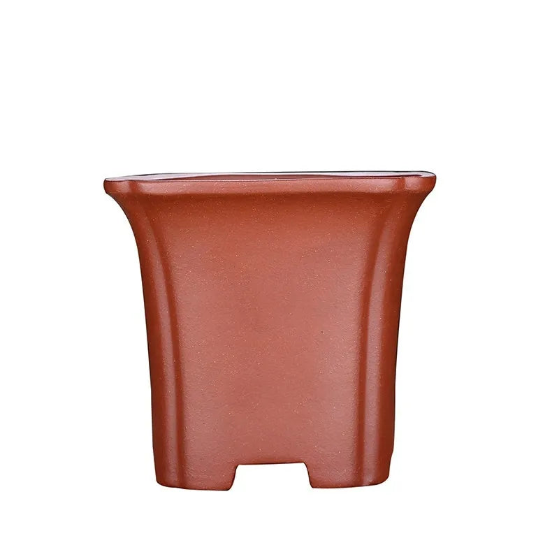 Purple sand square orchid pot, medium stoneware planter with gasket, available in black, bronze, purple, red, and yellow