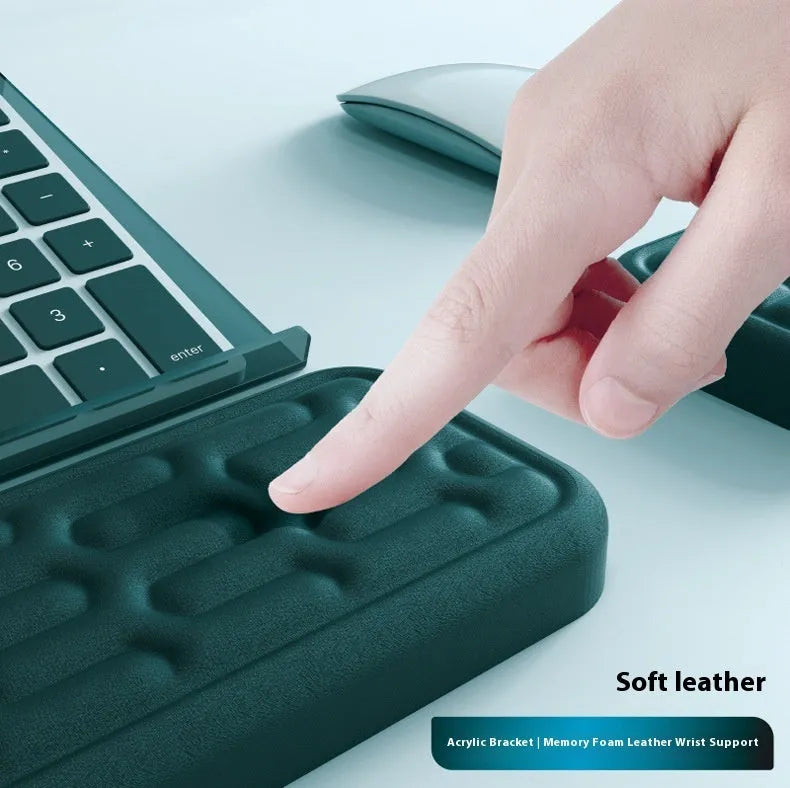 Double-sided keyboard and mouse pad with memory foam wrist support in various colours
