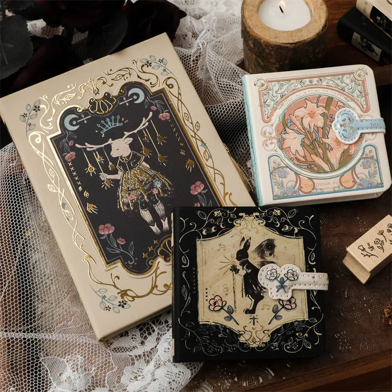 A5 retro gothic style notebook with art covers including Pan Shen's Maze, Forest, and Red Fruit Temptation designs