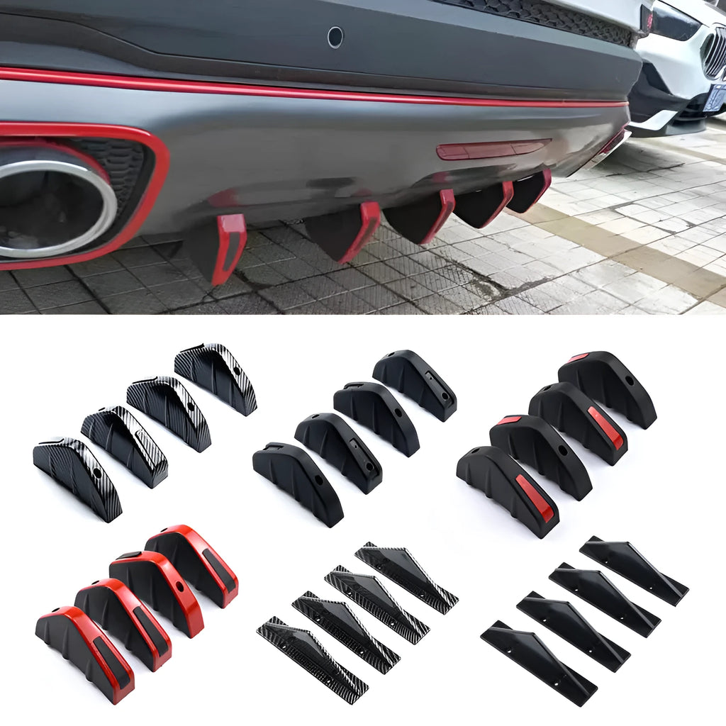 Black ABS plastic triangle rear spoiler for cars, measuring 15cm, with screws and adhesive.