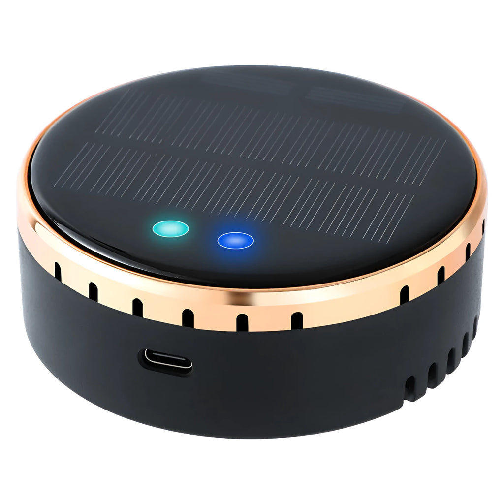 Solar-powered car mounted air humidifier in black, gold or red with adjustable mist control