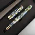 Deep Bath Green metal ballpoint pen showing fine, medium, and graphic tip options