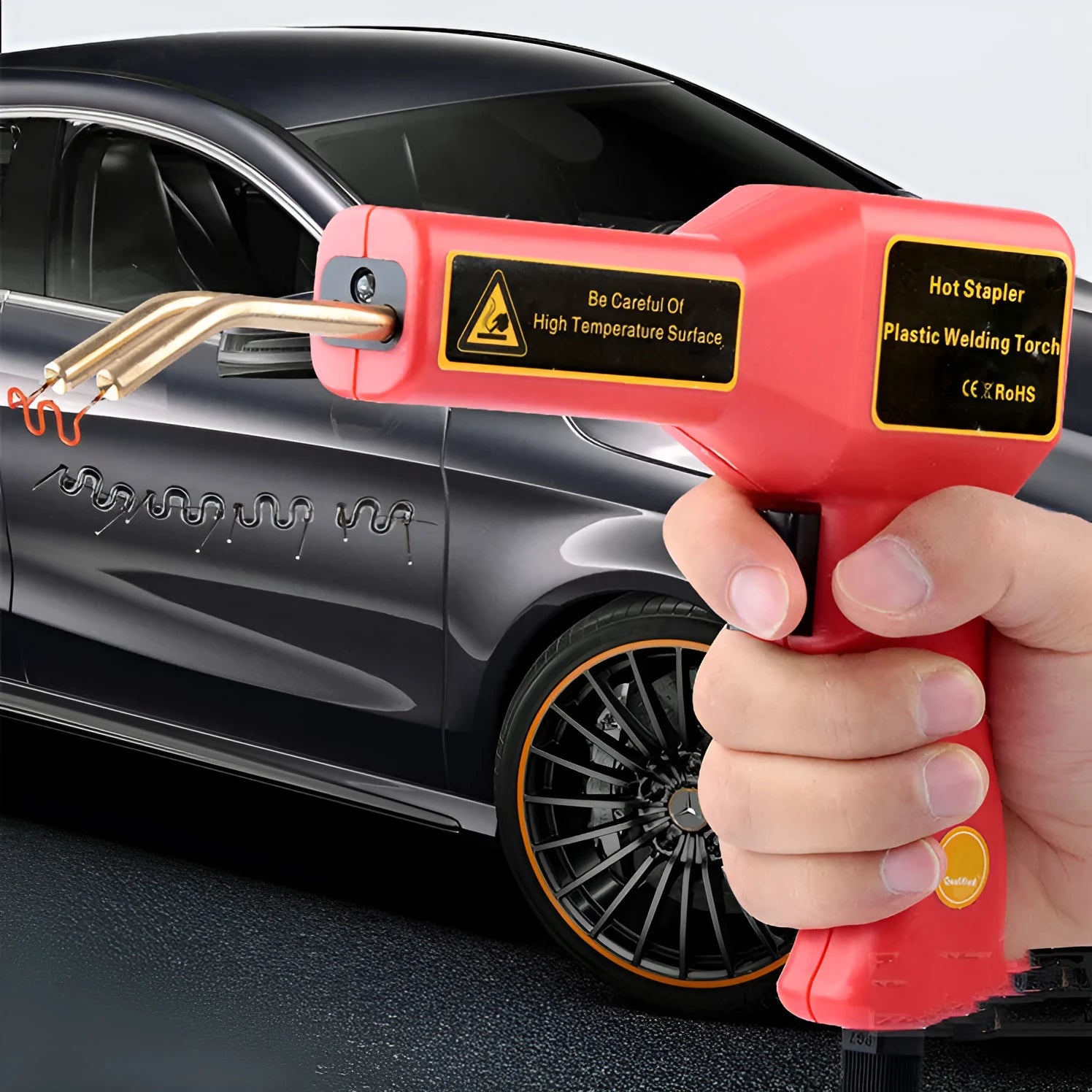 30W plastic repair welding gun with LED light for car bumper fusion and 220V power supply
