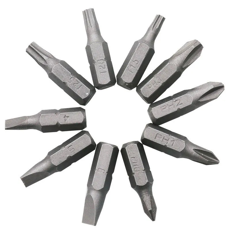 L-shaped double-headed socket wrench set with drill bits and sockets on a workbench.