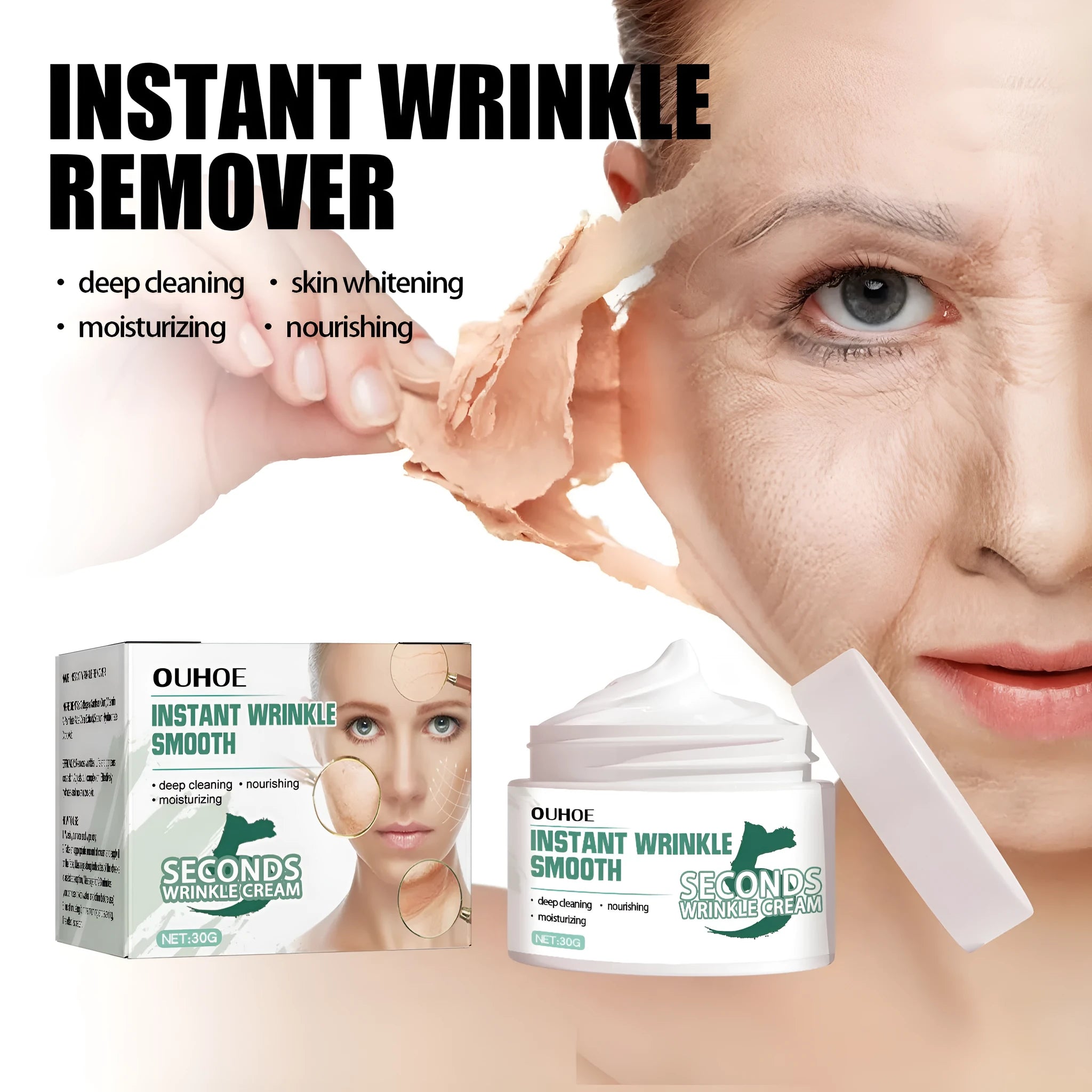 30g anti-aging face cream jar for wrinkle reduction and skin hydration